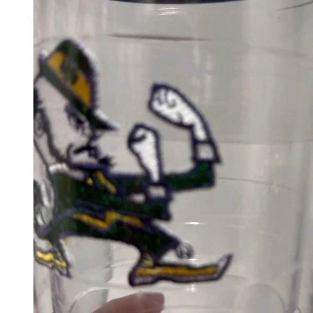 Tervis Notre‎ Dame Fighting Irish Tumbler 24 Oz Blue Lid Leprechaun Mascot USA